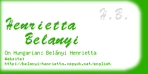 henrietta belanyi business card